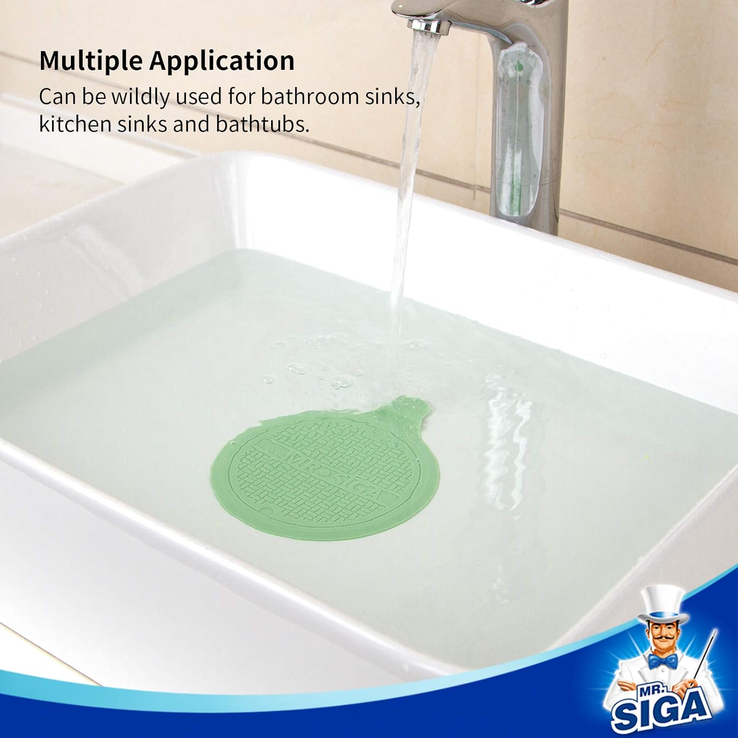 MRSIGA Silicone Drain Stopper 51 3 Pack