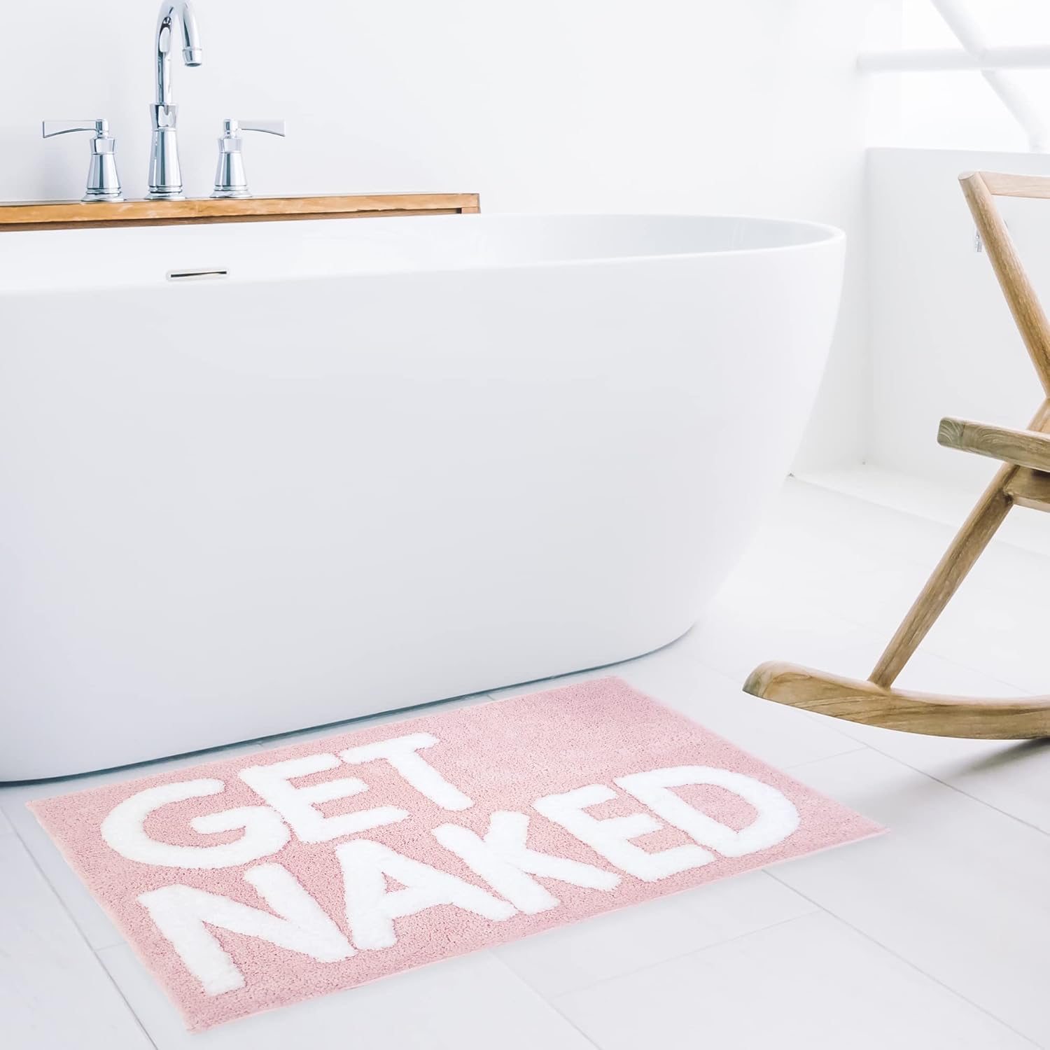 New Mungo Get Naked Bath Mat Pink - 31 x 20