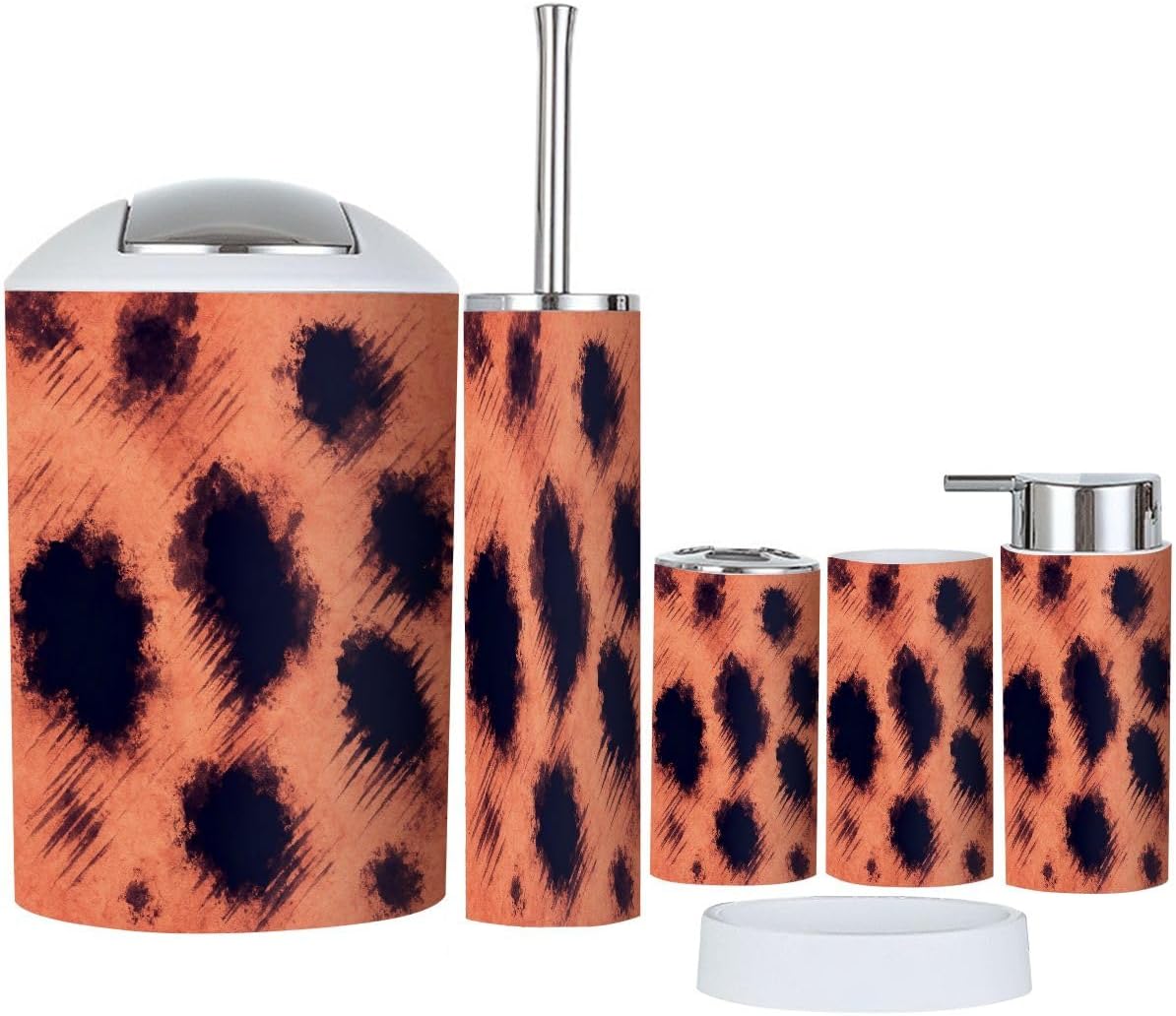 Boho Caramel Giraffe Farm Animal Bathroom Accessories Set