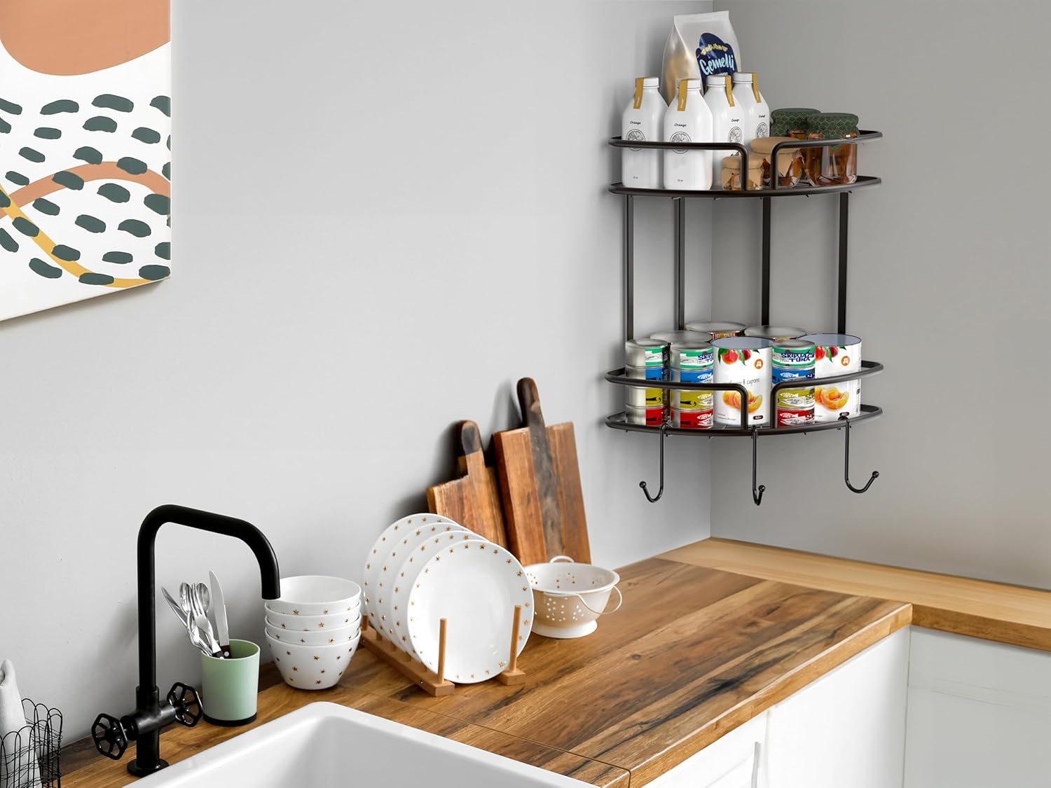 Simple Houseware 2-Tier Shower Caddy with Adhesive Mount and Bronze Finish