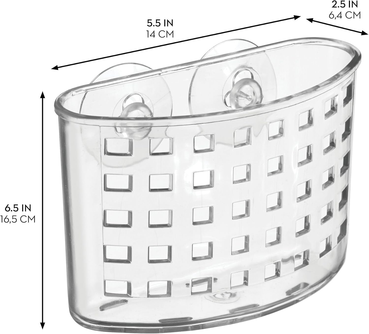 InterDesign Suction Cup Shower Caddy Set of 2 Clear USA Made