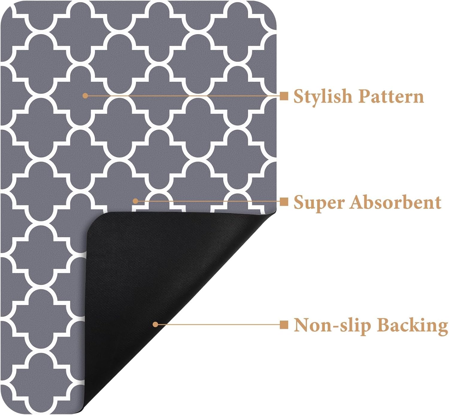 Kmat Bath Mat Quick Dry Absorbent Non-Slip Rugs