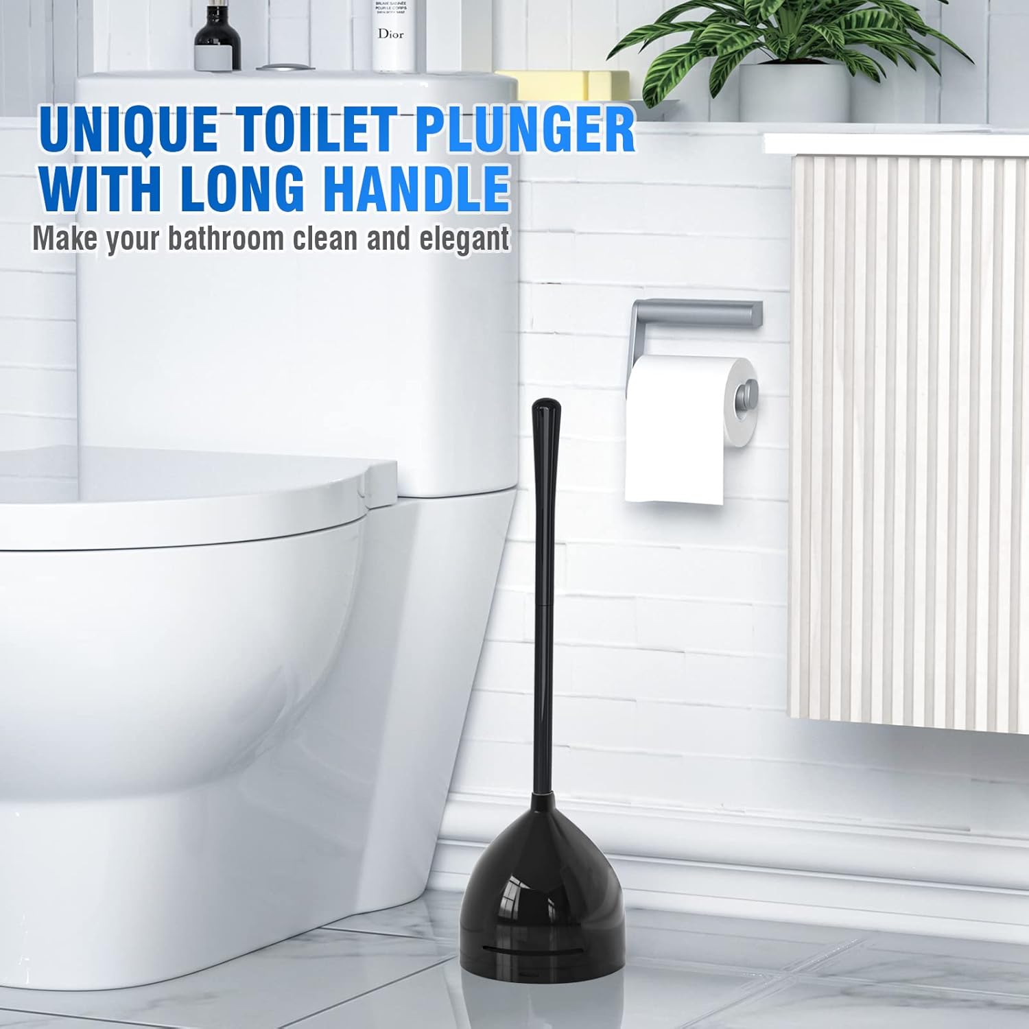 Uptronic Toilet Plunger and Brush Set with Holder 1