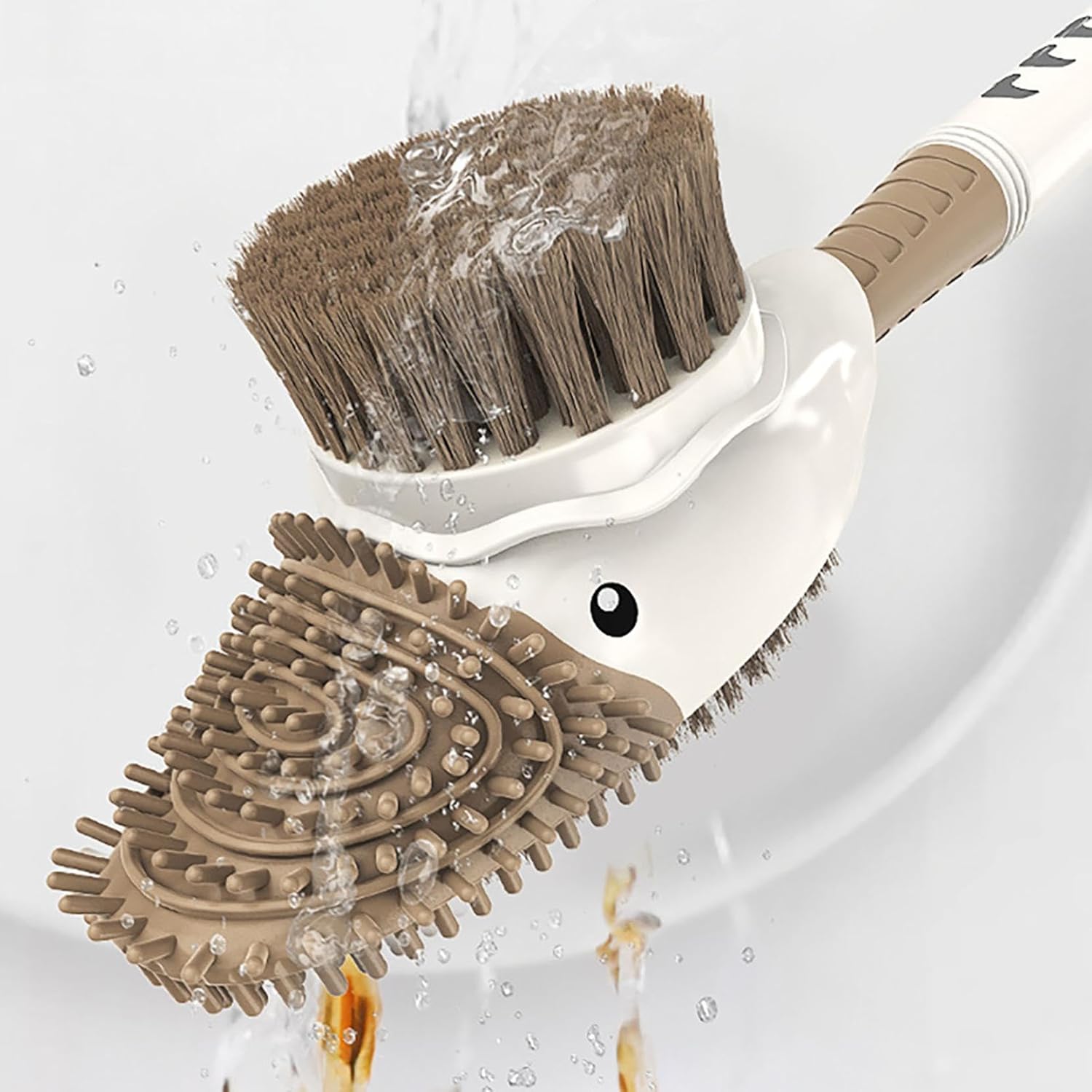Diving Duck Toilet Brush with Soft Silicone Head and Wall Mount Base