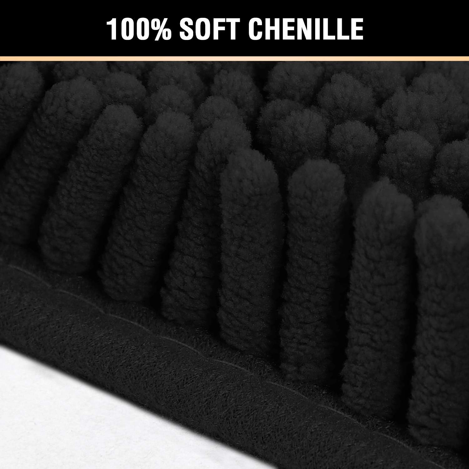 HVERSAILTEX 2 Piece Black Bath Rug Set