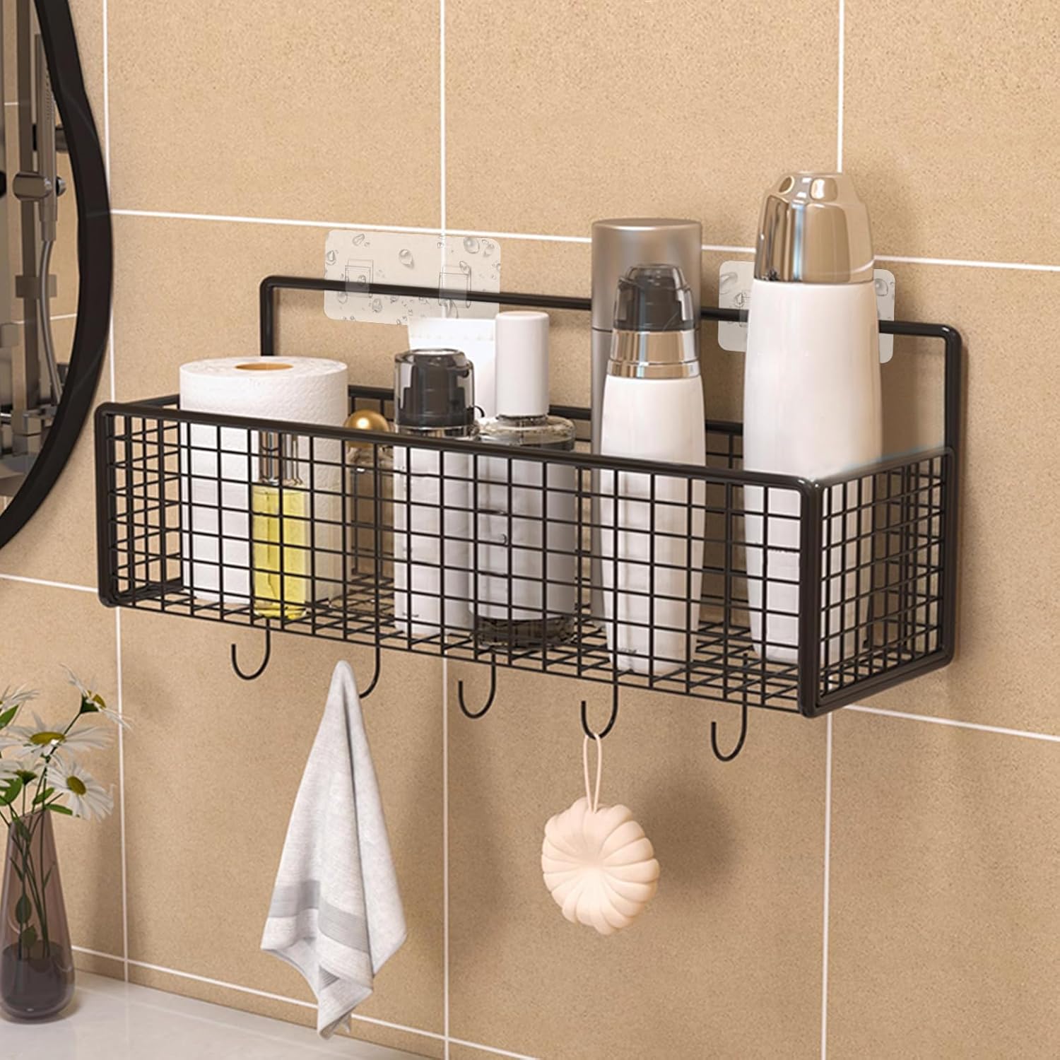 Gjinxi 6-Piece Waterproof Shower Caddy Replacement Hooks