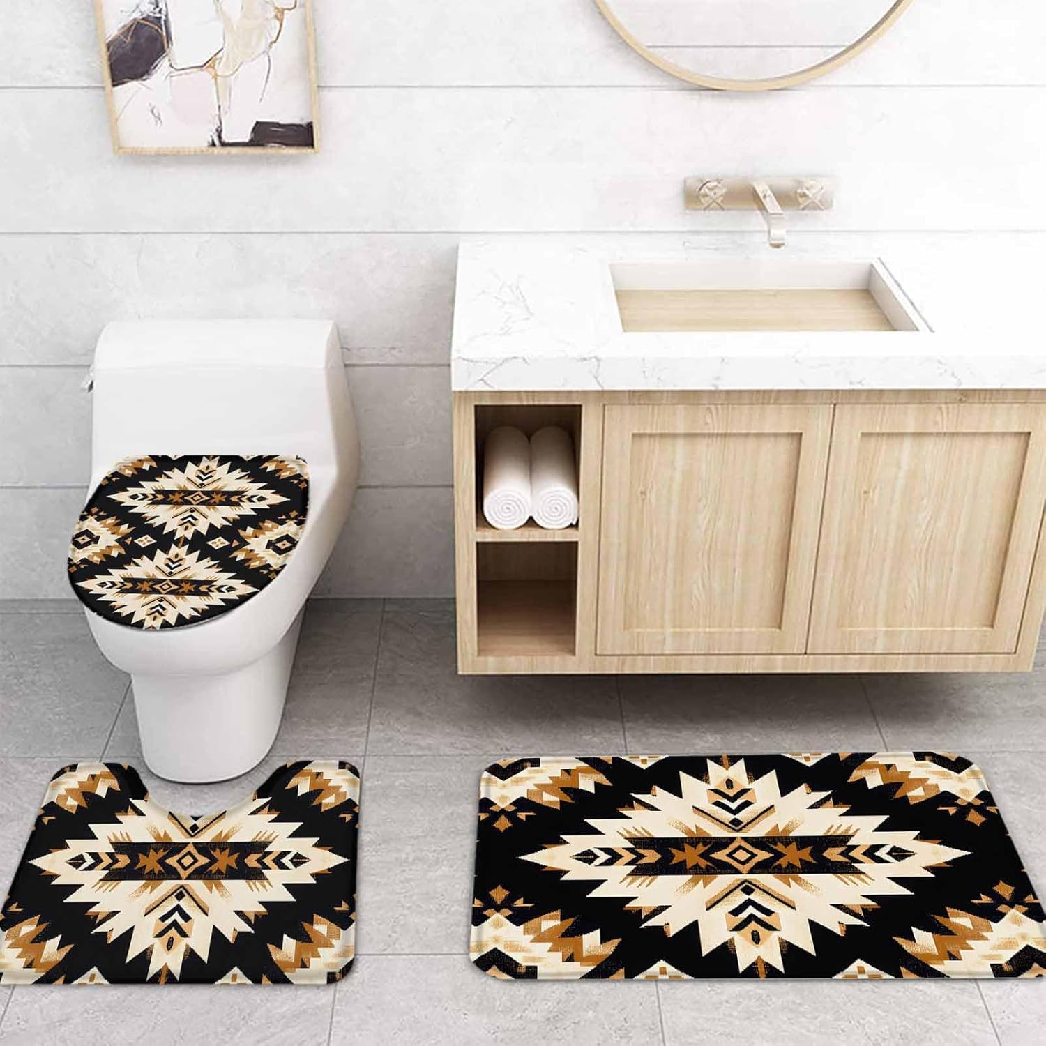 ZOE GARDEN Southwestern Aztec Bathroom Set 1
