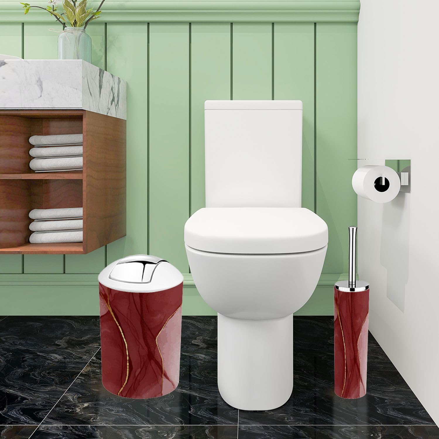 Boho Resin Bathroom Accessories Set 6 Piece
