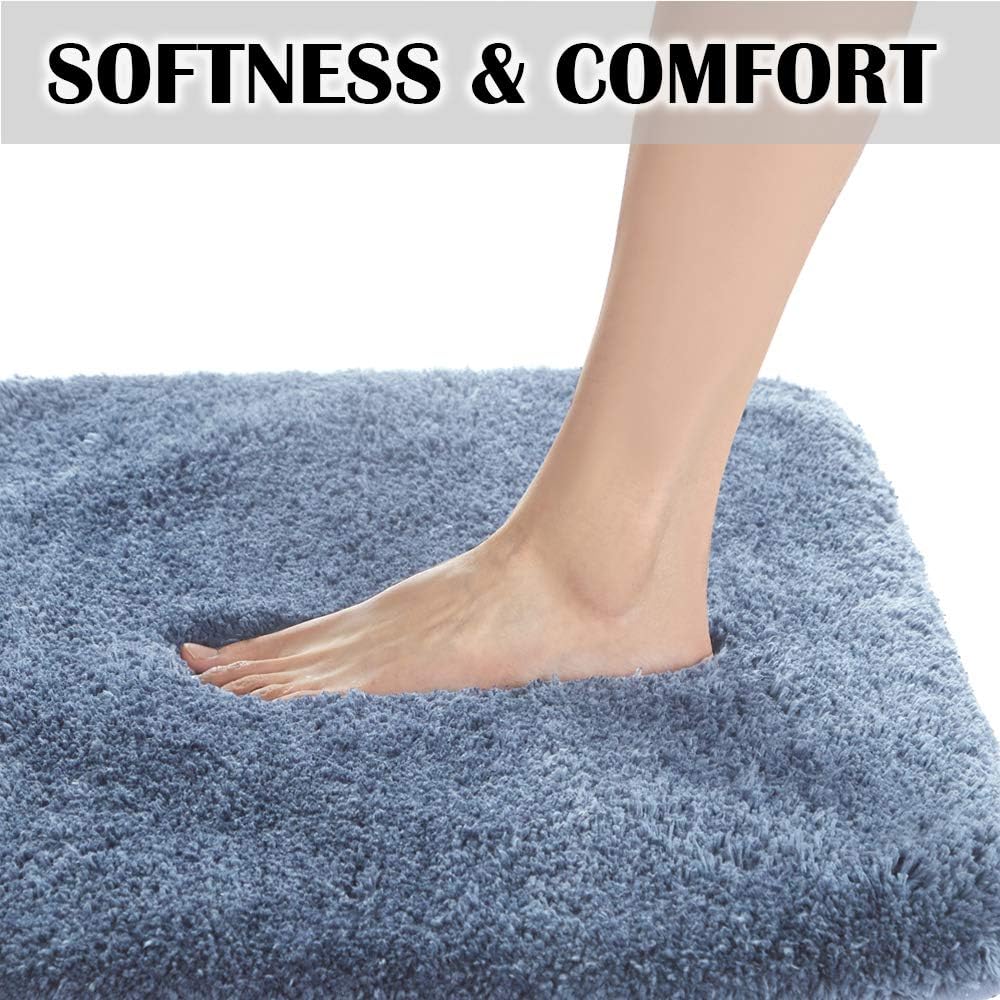 Suchtale Bath Rug 20x32 Blue Non-Slip Microfiber