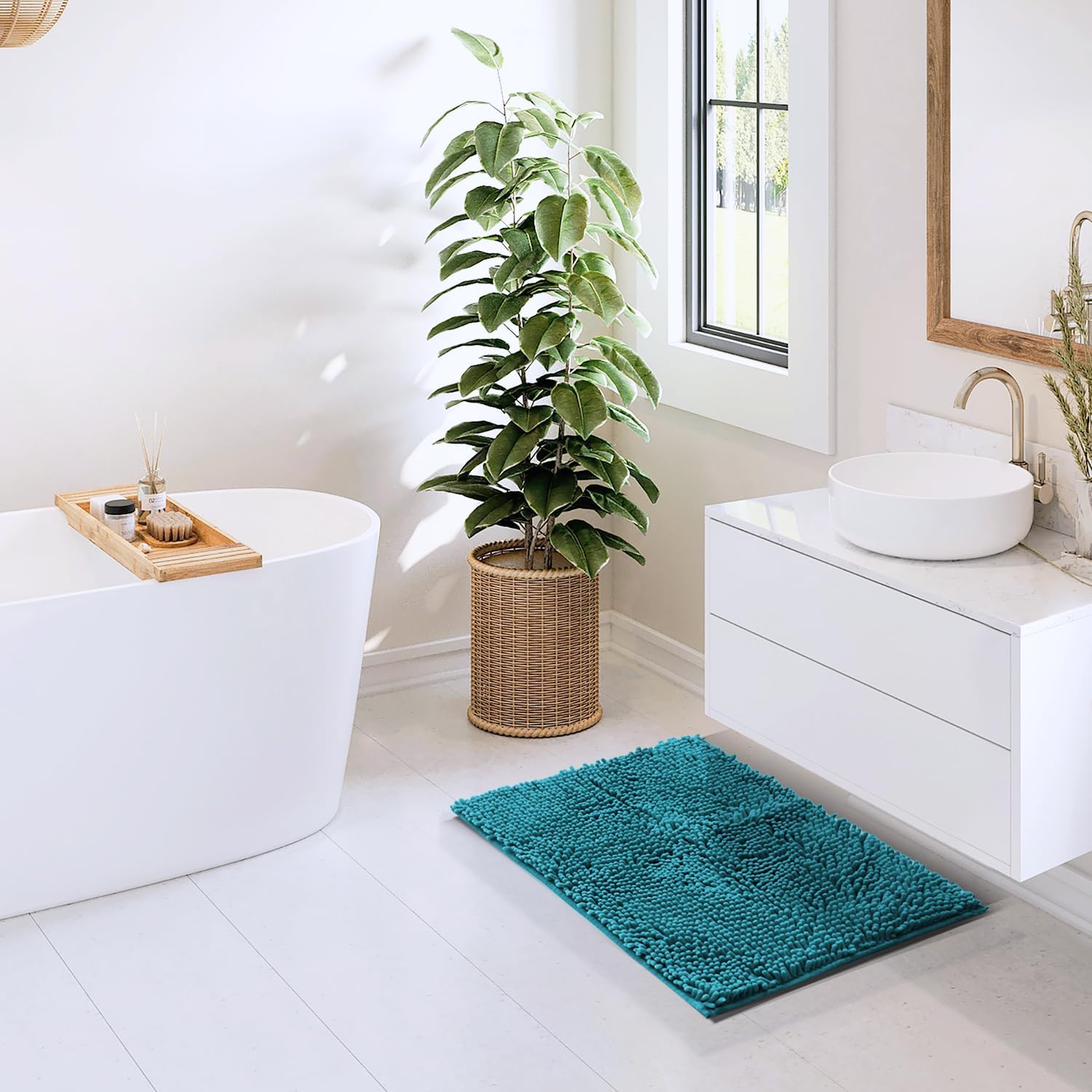 Hearth Harbor Teal Bath Rug Set 2 Piece 1