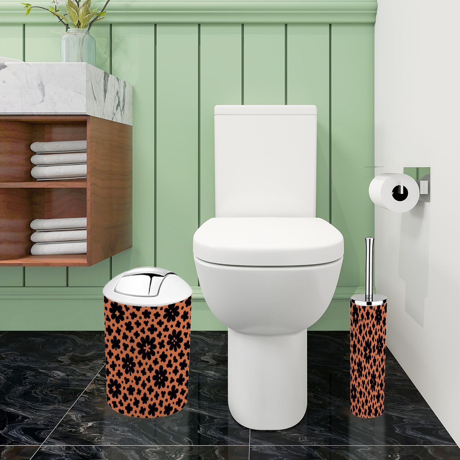 Boho Style 6 Piece Bathroom Accessories Set