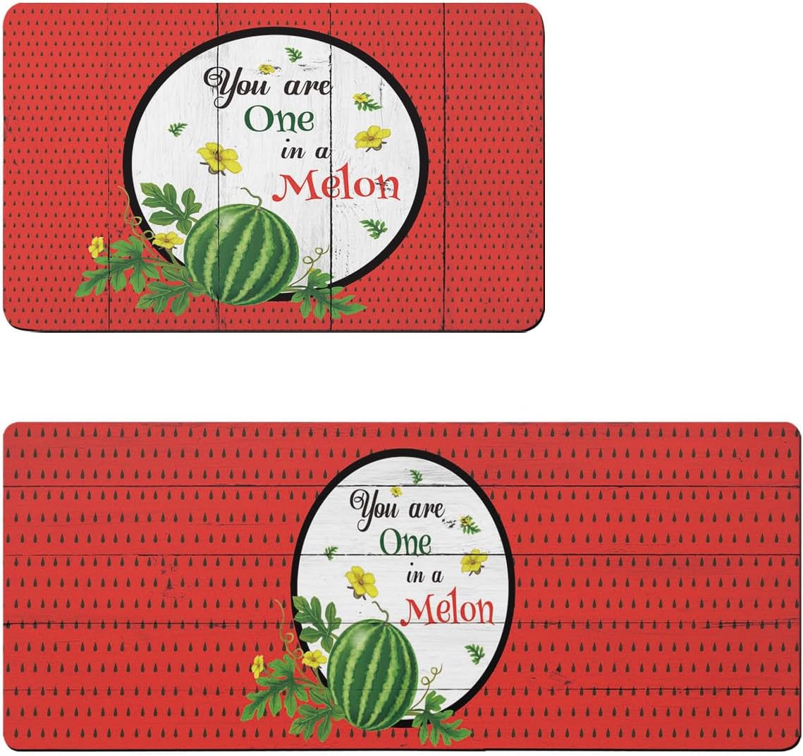 2PCS Summer Watermelon Bath Mat Non-Slip Diatomite Set