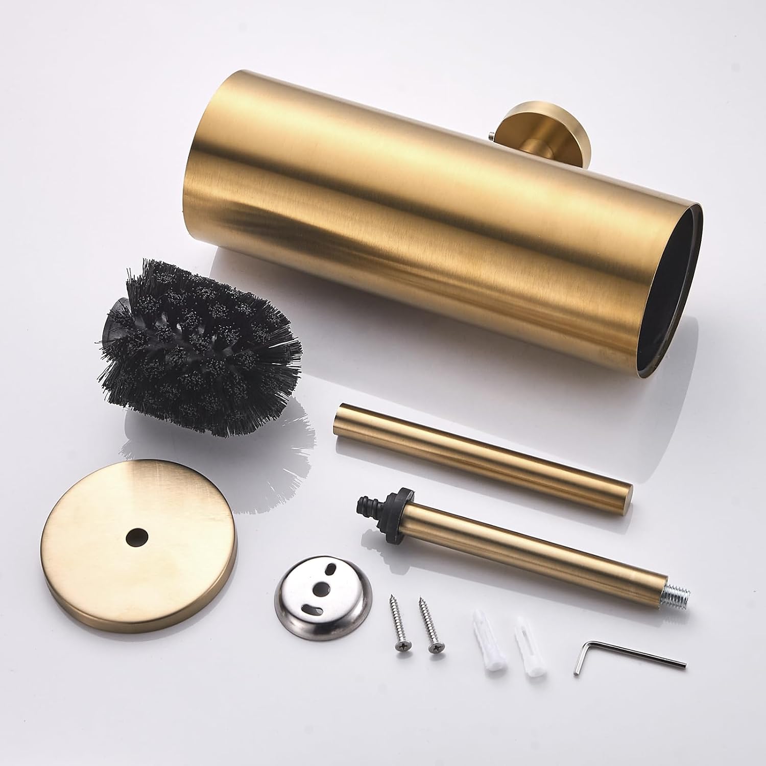 FVITA Wall-Mount Toilet Brush with Stainless Steel Holder