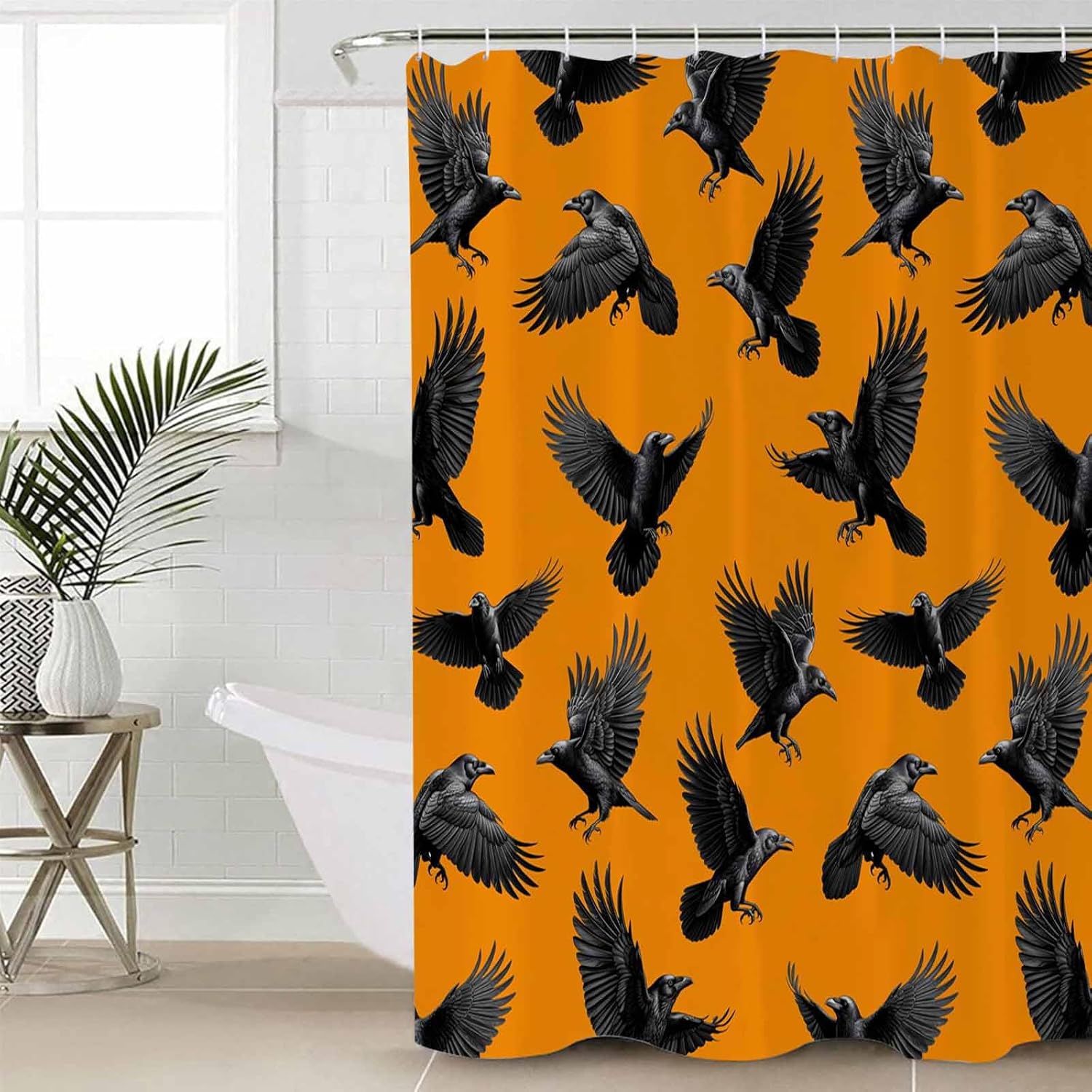 ZOE GARDEN Halloween Bath Set with Curtain Rug and Accessories