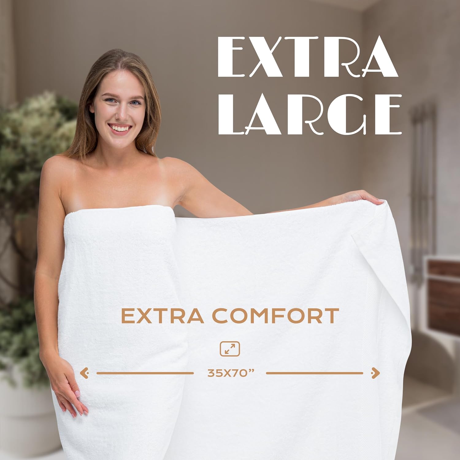 White Classic Luxury Soft Bath Towels 2 Pack