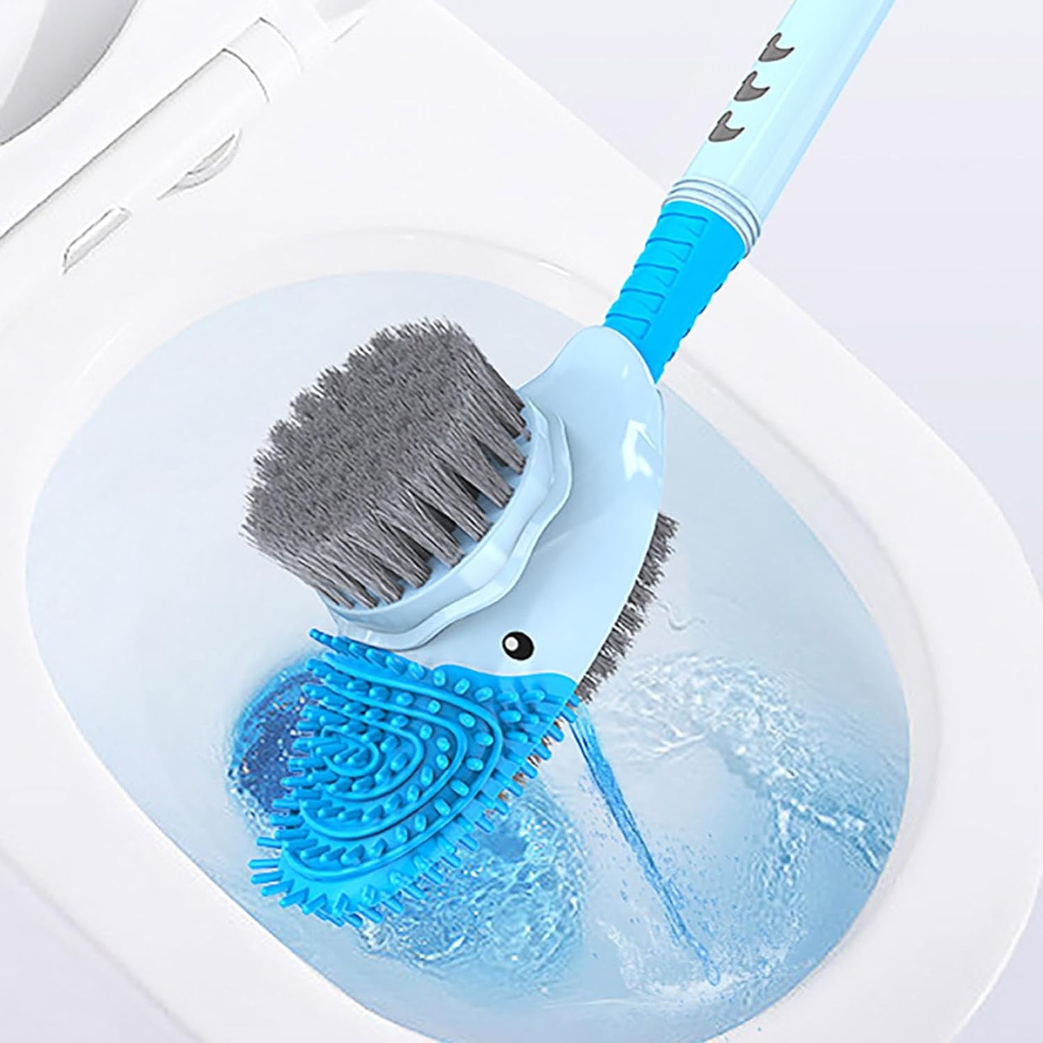 Diving Duck Toilet Brush with Soft Silicone Head and Wall Mount Base