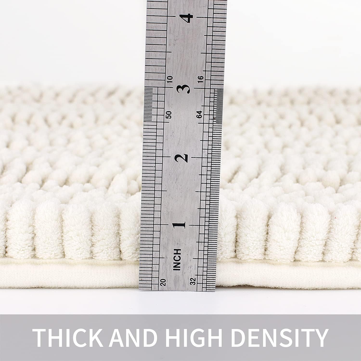 TENGTENGLINK Ivory White Bath Mat 16x24 Inch