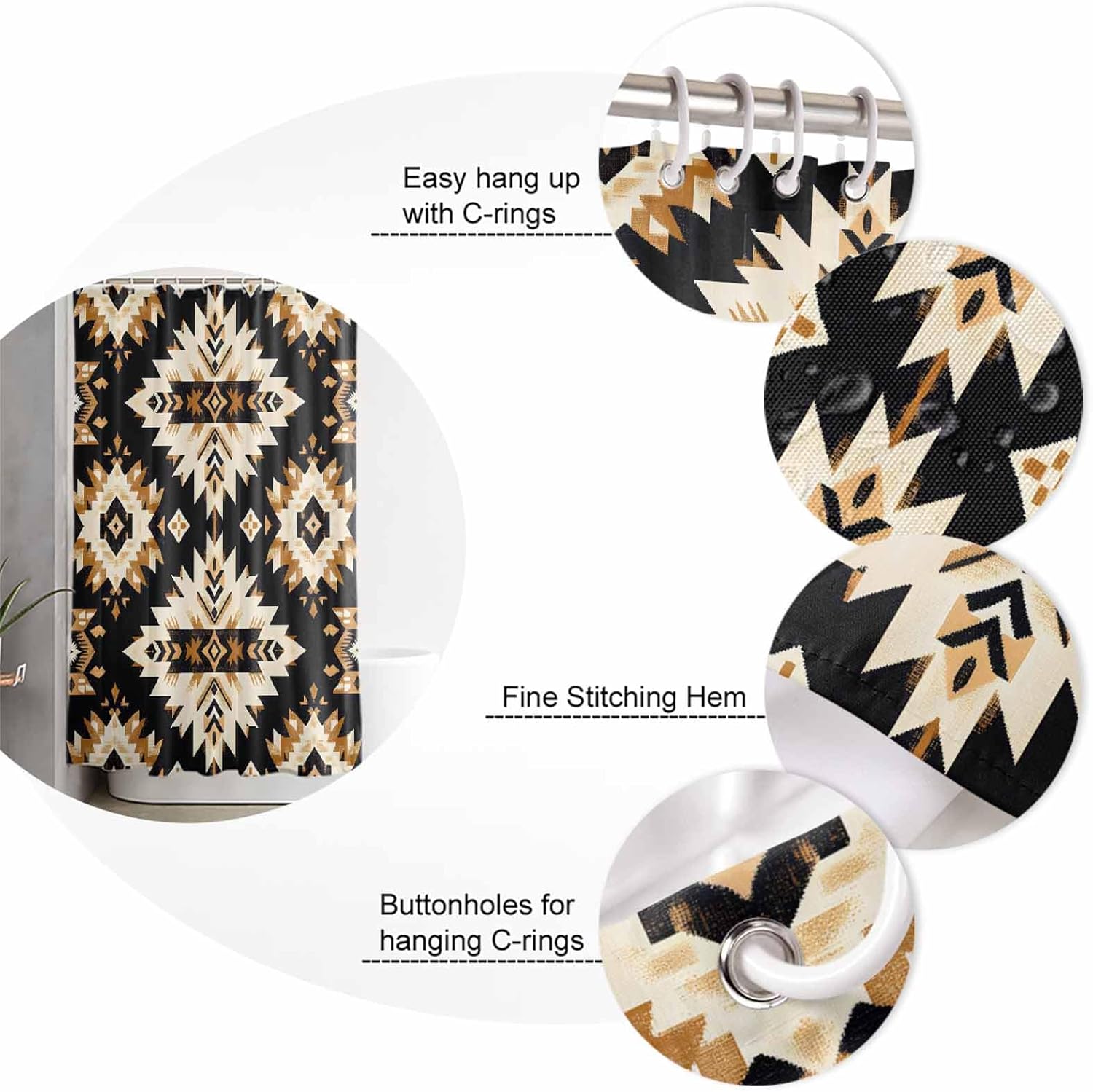 ZOE GARDEN Southwestern Aztec Bathroom Set 1