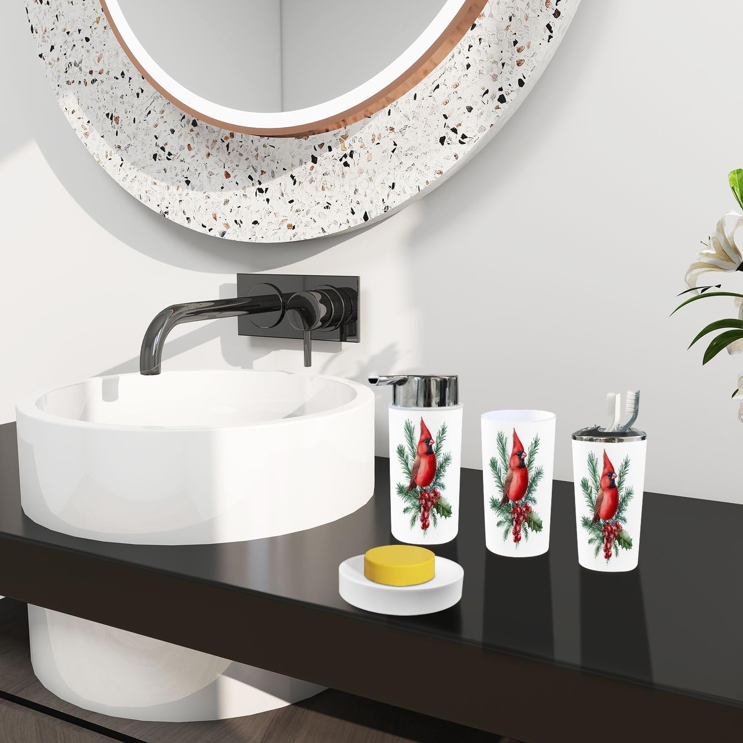 Boho Bathroom Accessory Set of 6 Pieces