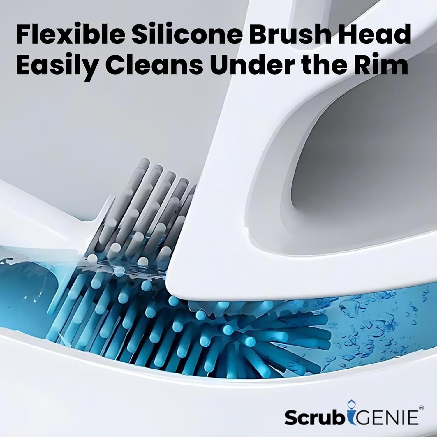 Scrub Genie Toilet Brush with Holder and Cleaner