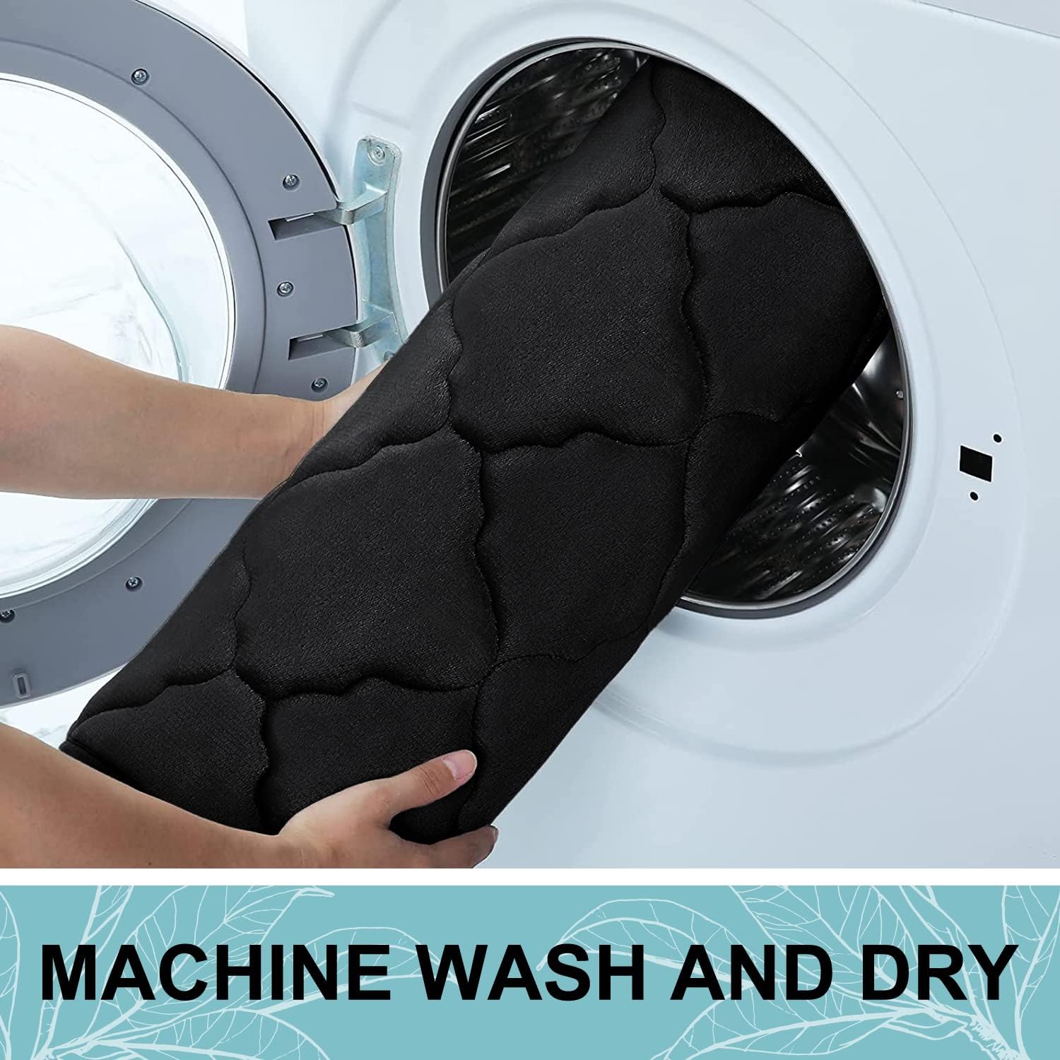 OLANLY Memory Foam Bath Mat 24x16 Black