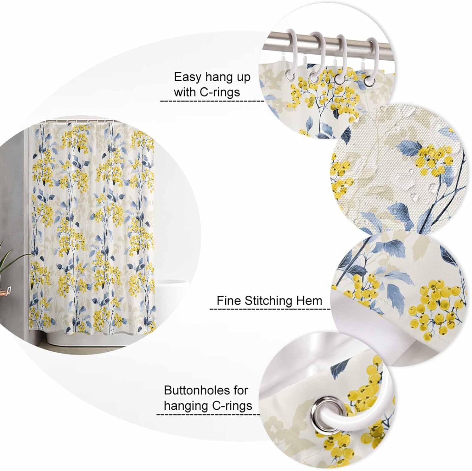 ZOE GARDEN Fruit Yellow Bathroom Set with Rug and Accessories