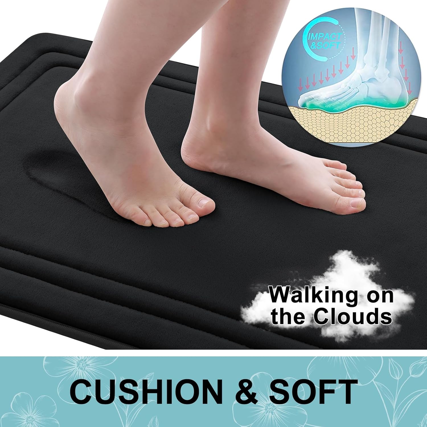 Grandaily Memory Foam Bath Mat 30x20 Ultra Soft and Non-Slip