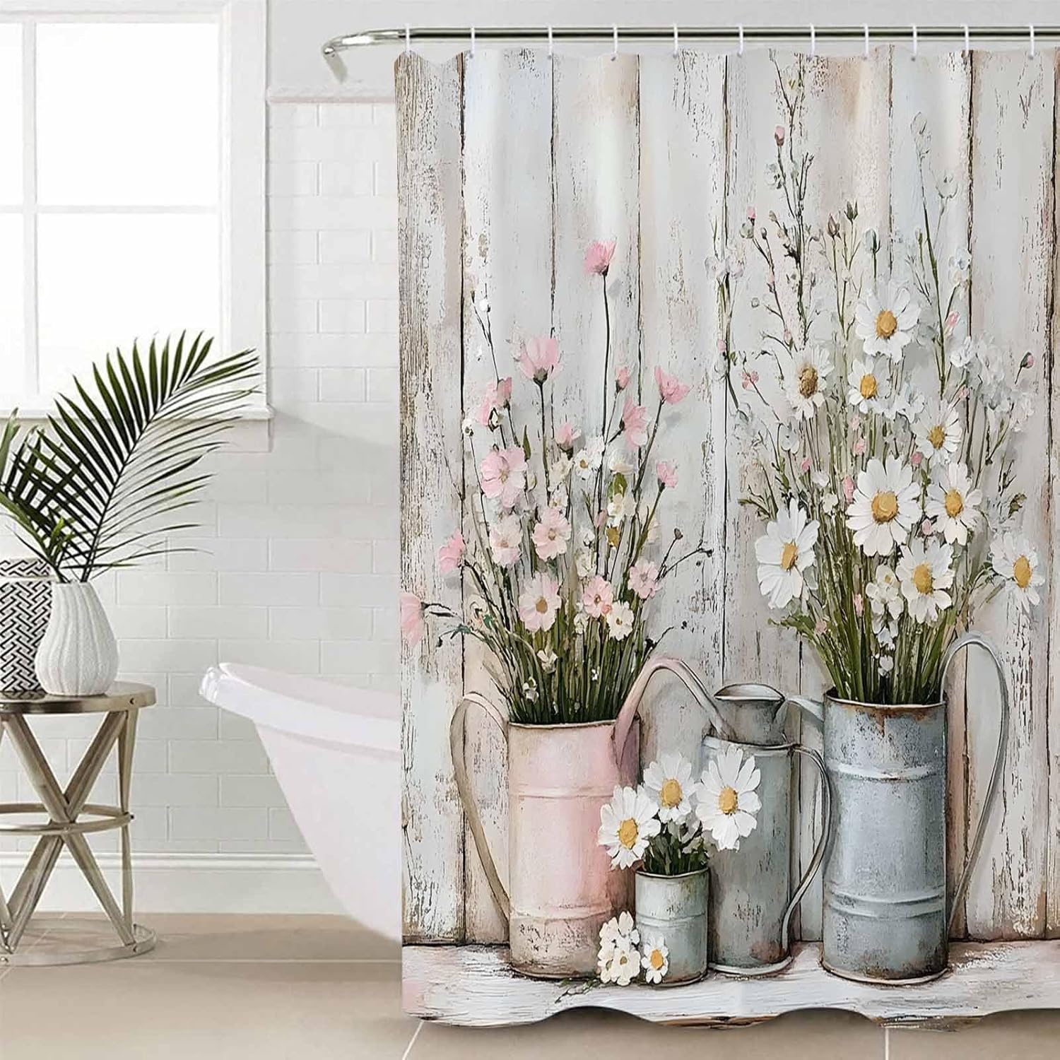 ZOE GARDEN White Pink Floral Bathroom Set