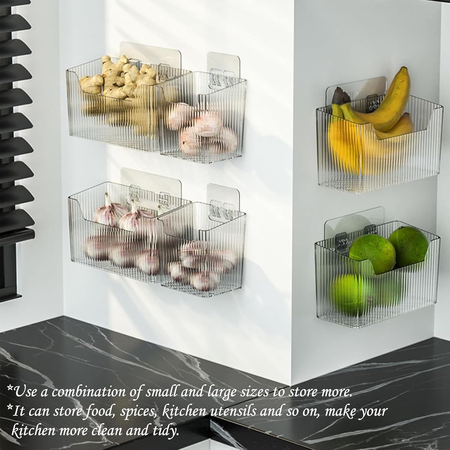 Wall Mounted Storage Organizer with Sticky Hangers