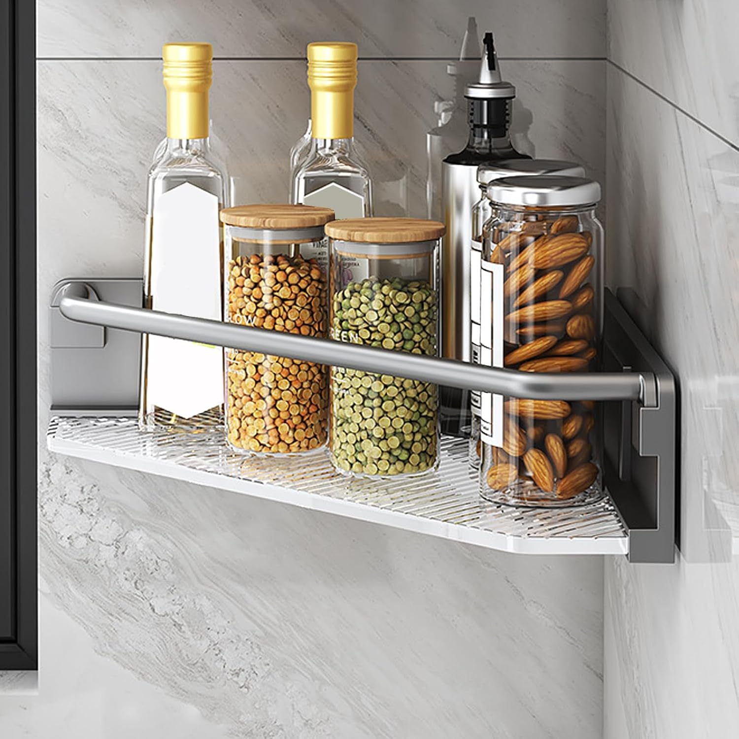 Oedema Corner Shower Caddy with Floating Shelf