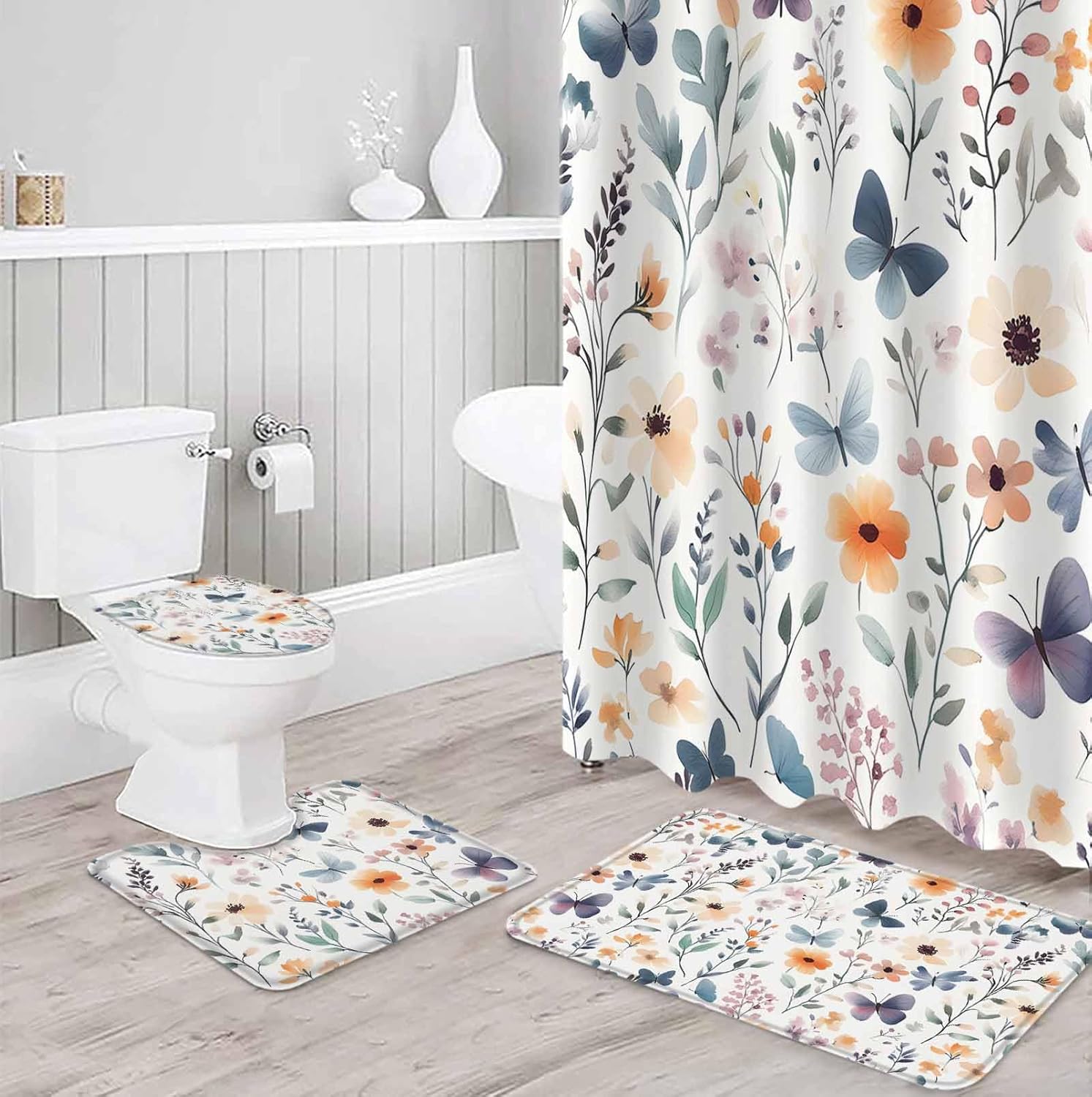 ZOE GARDEN Botanical Flower Bathroom Set