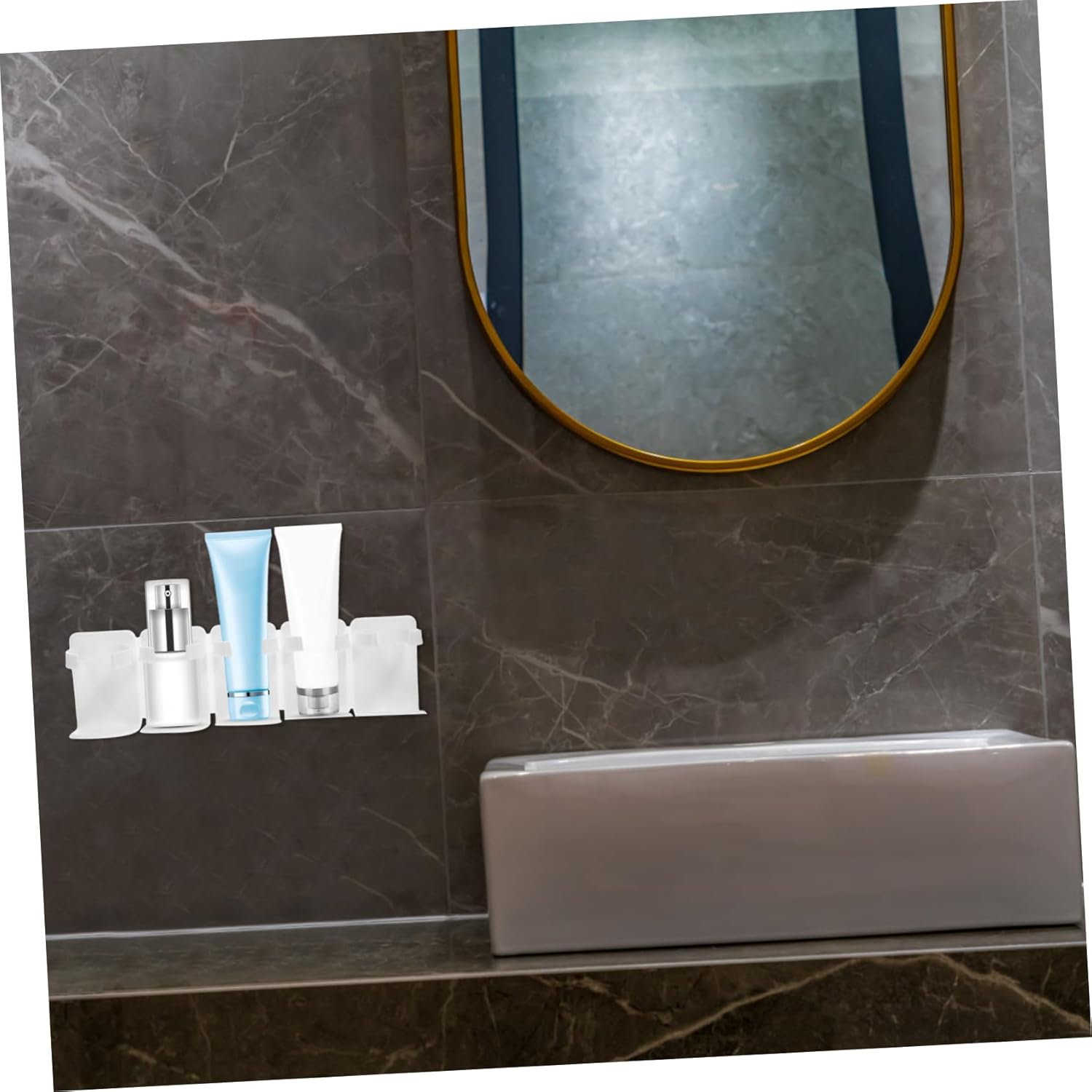 WOONEKY Wall-Mounted Makeup Organizer for Shower and Kitchen