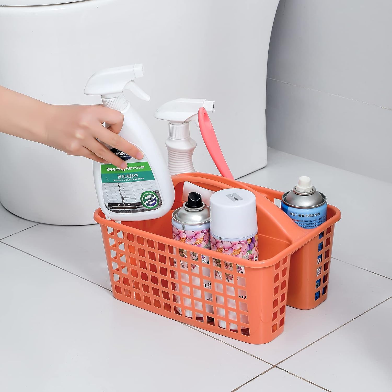JiatuA Portable Shower Caddy with 3 Compartments and Handle