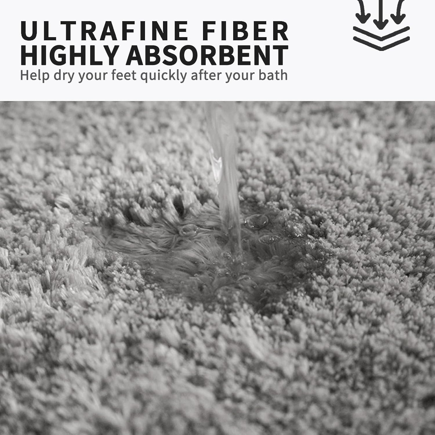 FIFU Bath Rug 17x24 Silver Gray Non-Slip