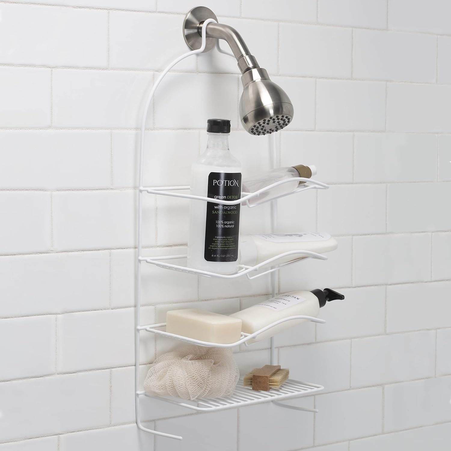 Bath Bliss 4 Tier Shower Caddy with Hooks
