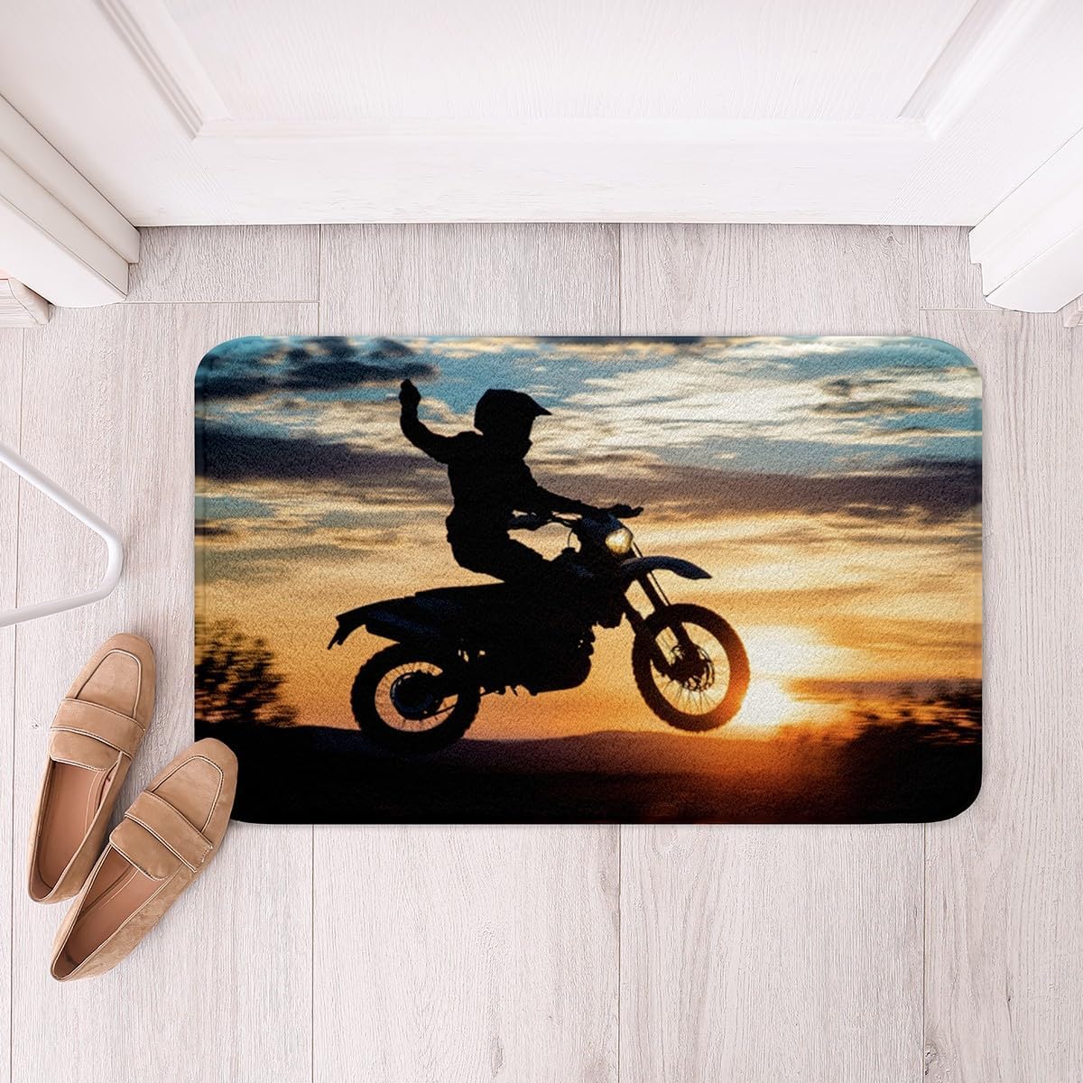 Erosebridal Dirt Bike Sunset Bath Rug 16X24