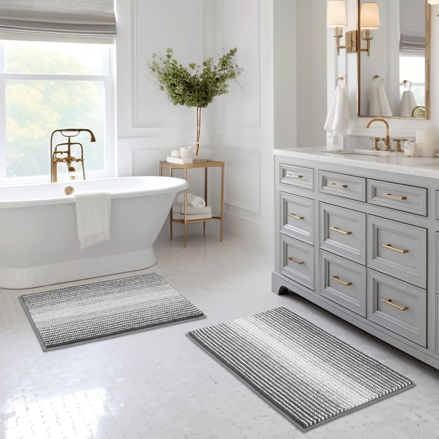 BSICPRO Premium Bath Mat Set 2 Piece Non Slip