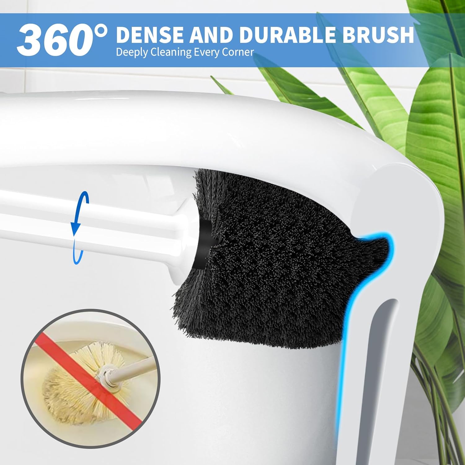 Uptronic Toilet Plunger and Brush Combo Set with Holder