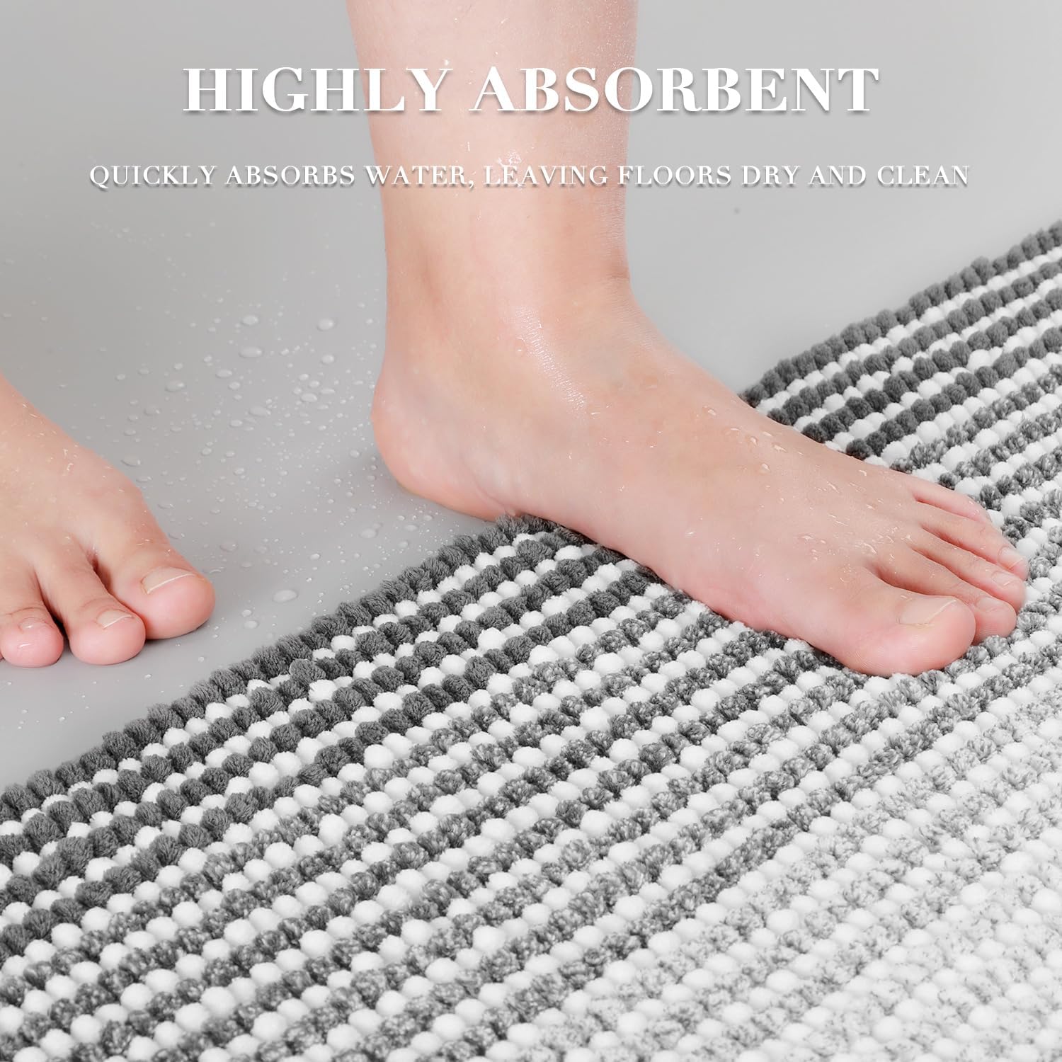 BSICPRO Premium Chenille Bath Mat Set 2 Piece