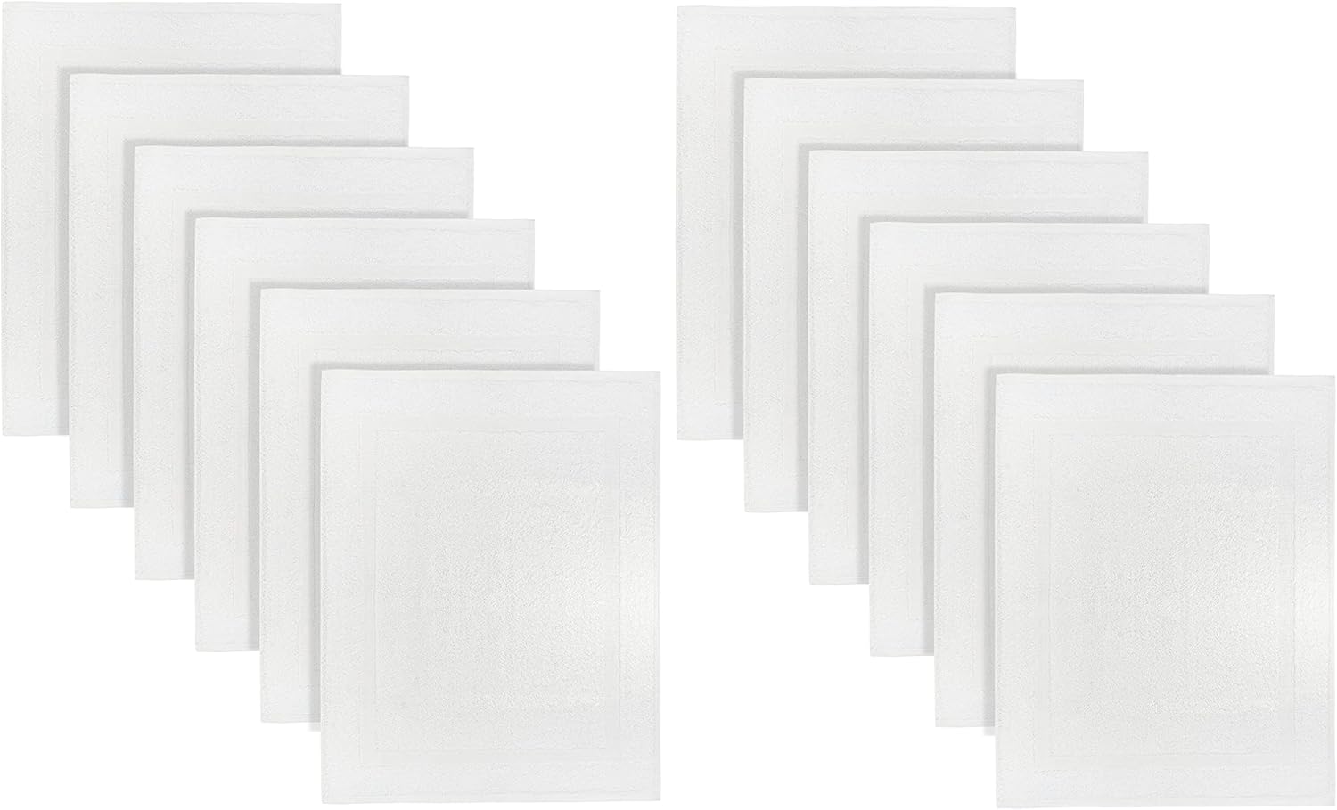 TOALLA 12 Pack 100 Cotton White Bath Mat Towel 18x25 Inches