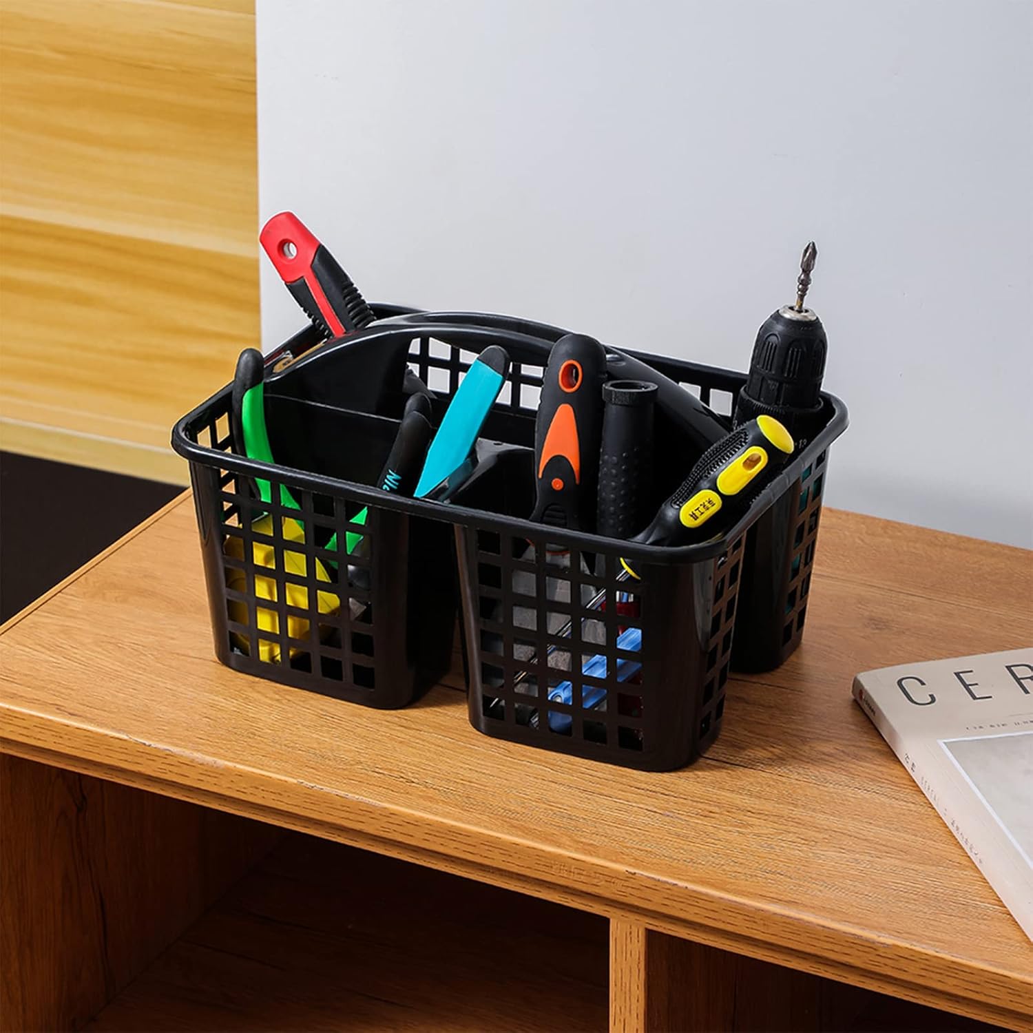 JiatuA Black Portable Shower Caddy Basket with Handle