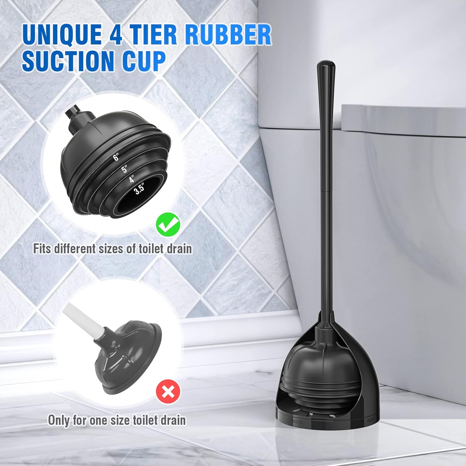 Uptronic Toilet Plunger and Brush Set