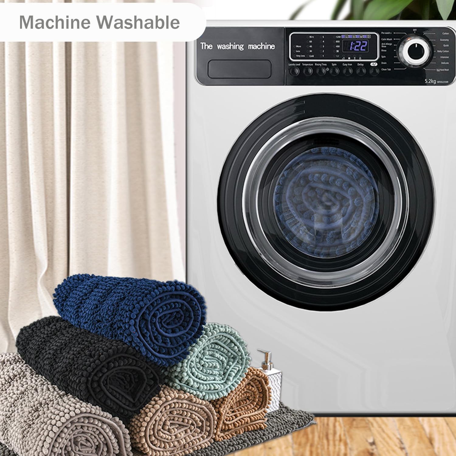 Ultra Soft Bath Rug Set 3 Piece Dark Grey