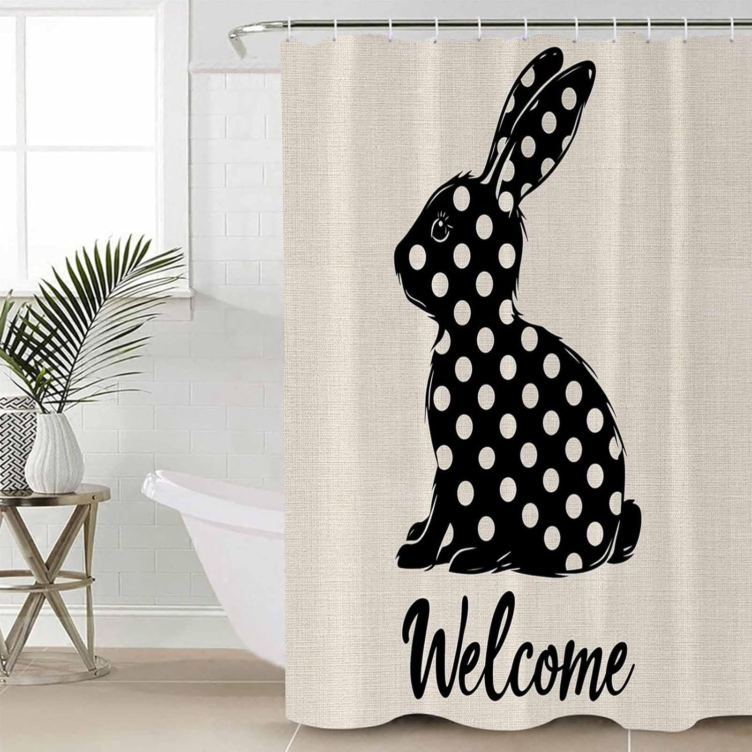 ZOE GARDEN Easter Bathroom Set with 72x72 Shower Curtain and Mat