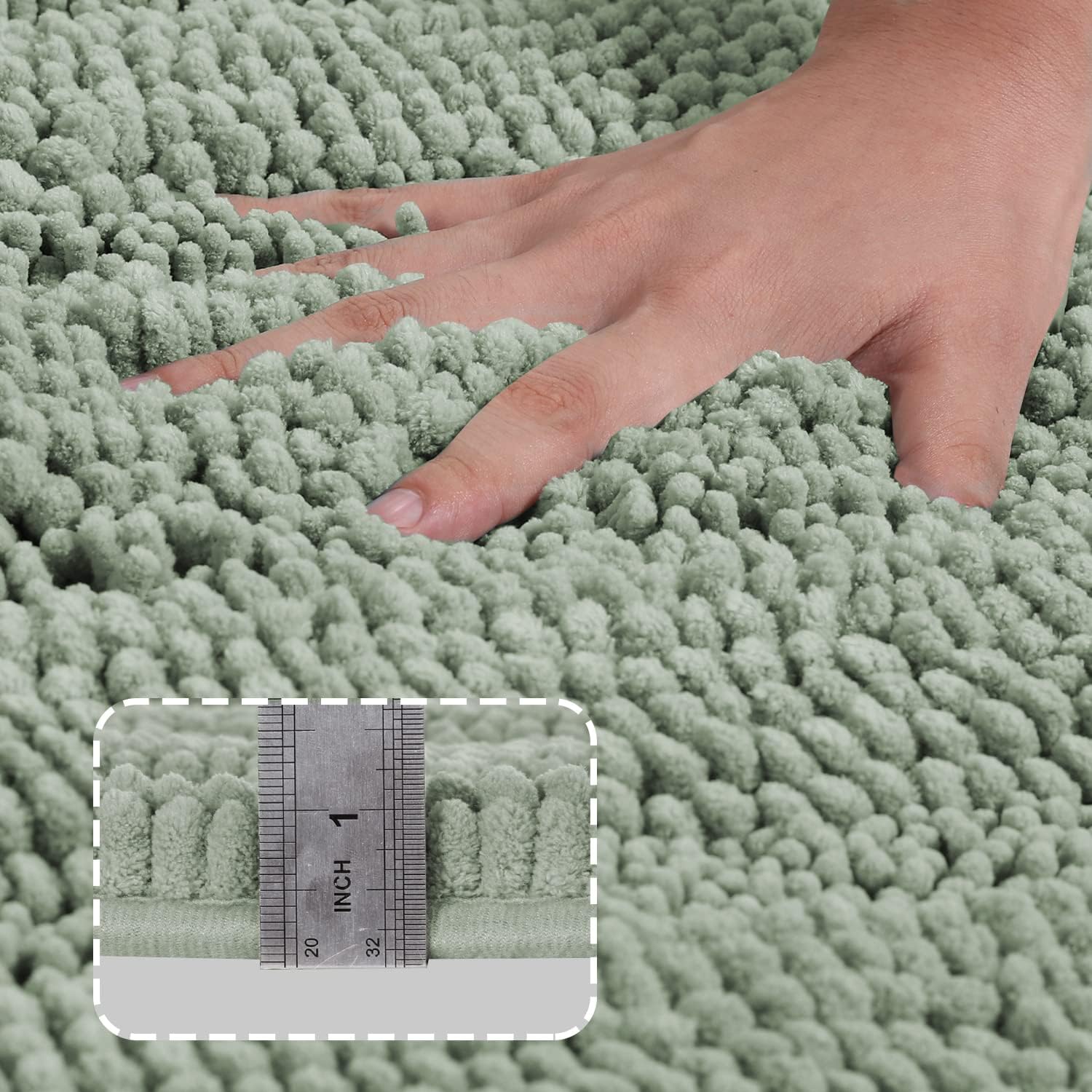 Turquoize Sage Green Bathroom Rug Runner