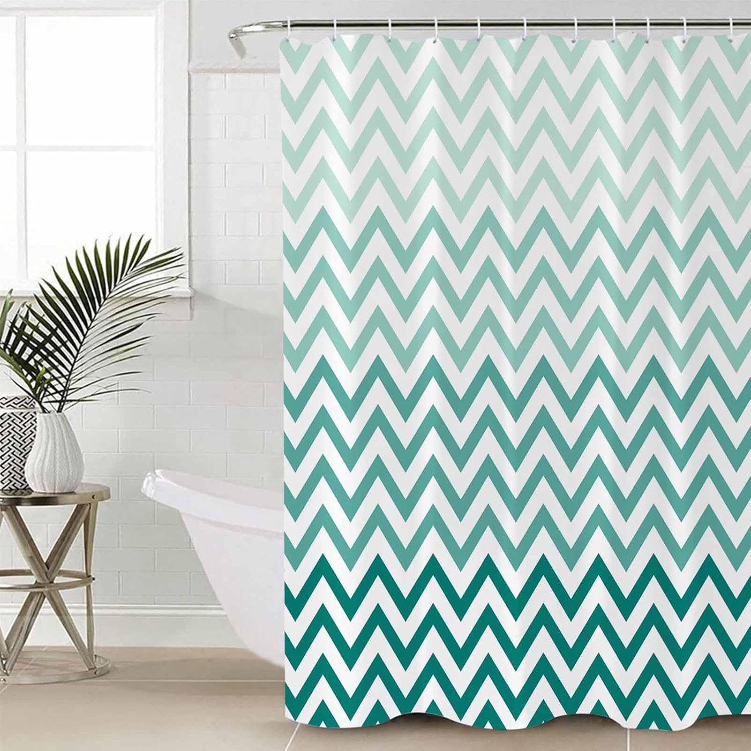 ZOE GARDEN Teal Chevron Bathroom Set
