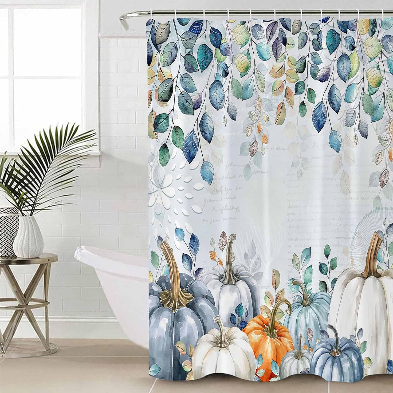 ZOE GARDEN Thanksgiving Bathroom Set with Curtain Rug and Accessories