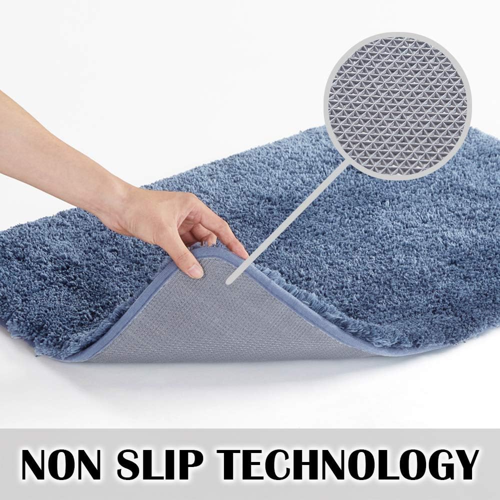 Suchtale Bath Rug 20x32 Blue Non-Slip Microfiber