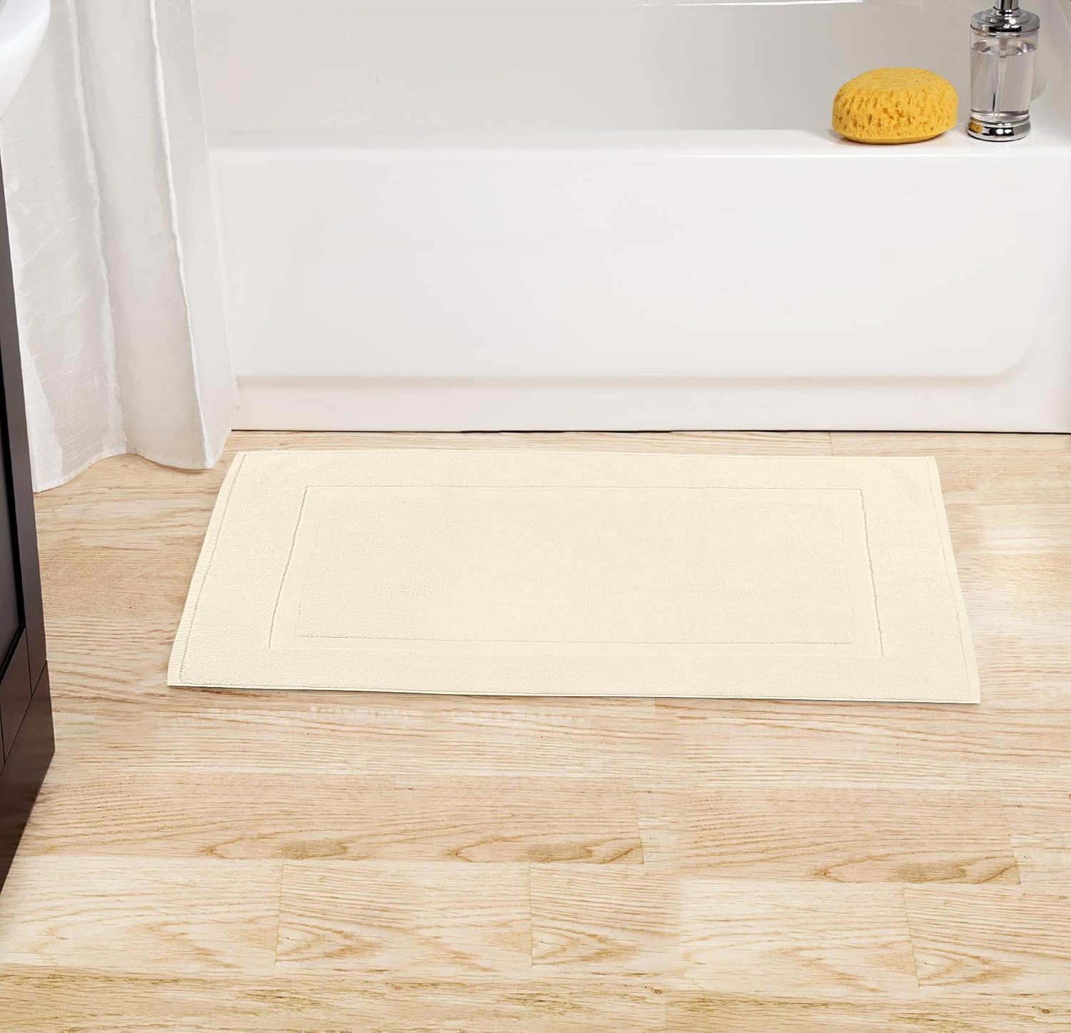 Utopia Towels Cotton Banded Rug 21x34 Inches 2 Pack Ivory