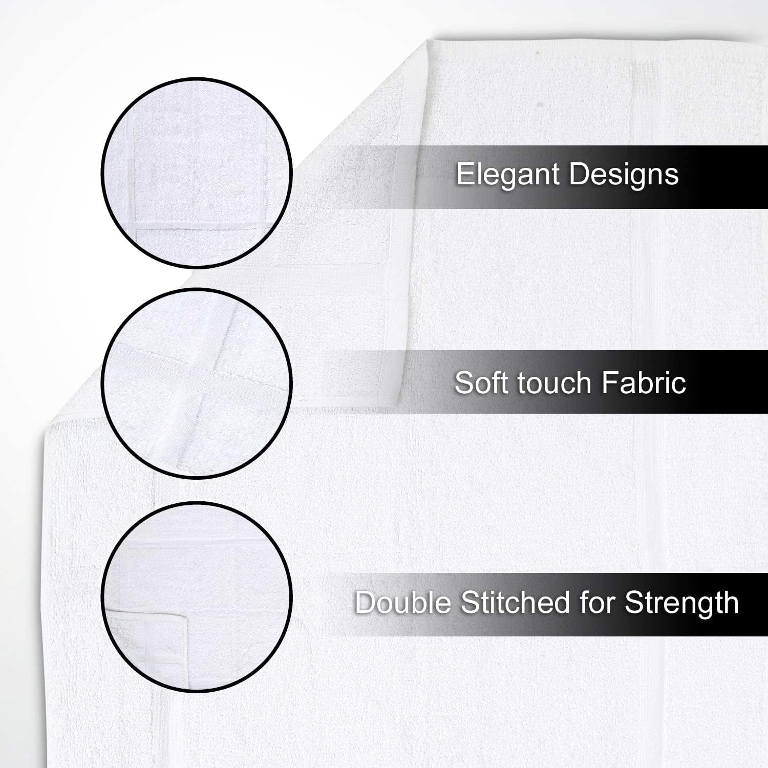 GOLD TEXTILES 12 Pack White Bath Mats 20x30 Inches